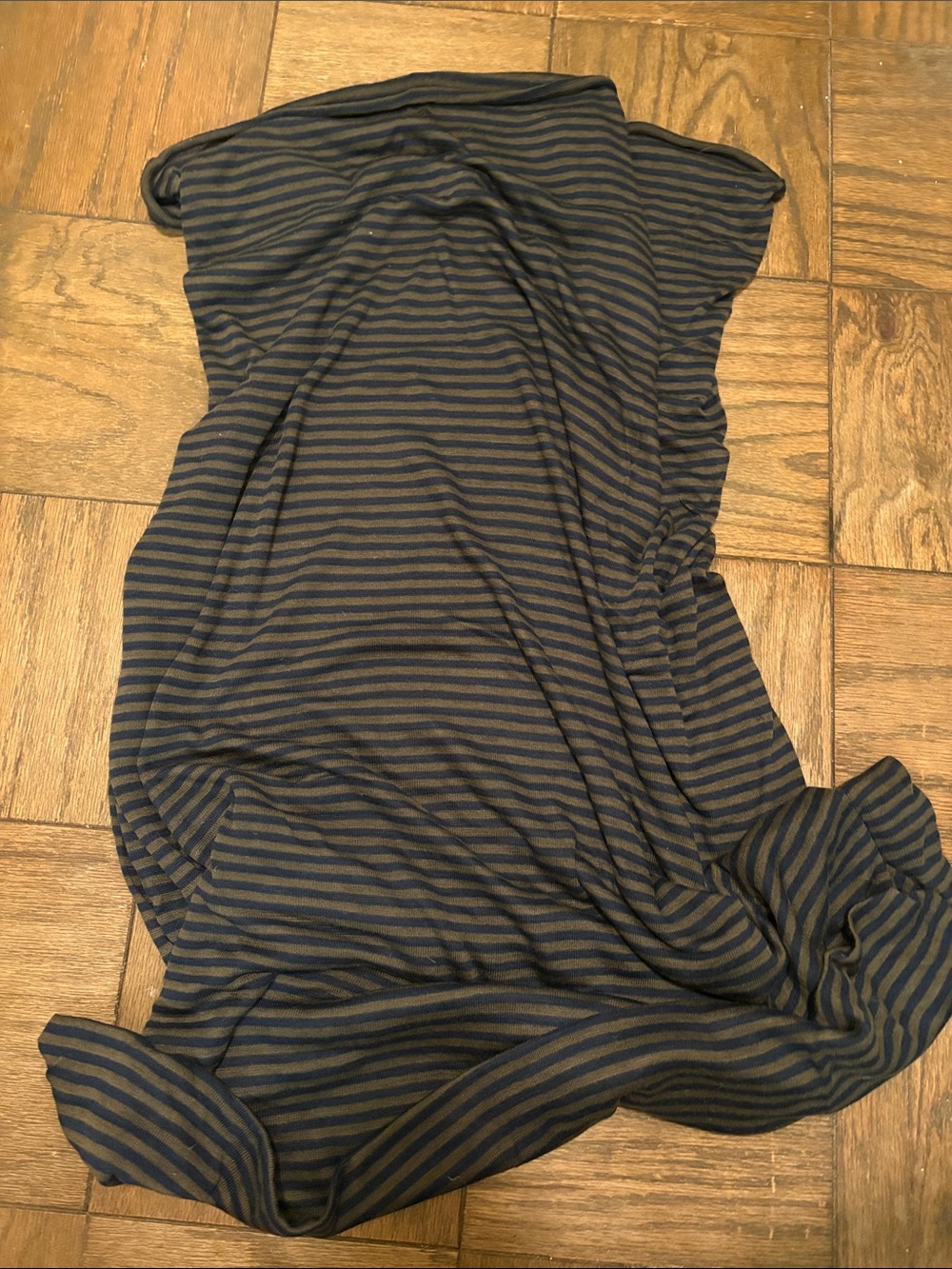 Striped Navy and Brown Infinity Scarf